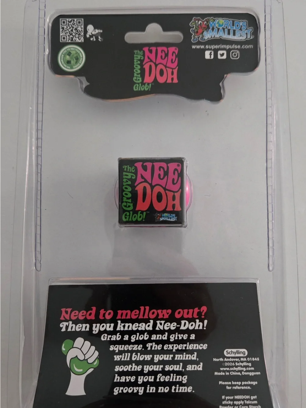 Nee Doh world smallest Glob! Mini Pink Stress Ball